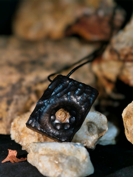 wooden pendant(black squares)